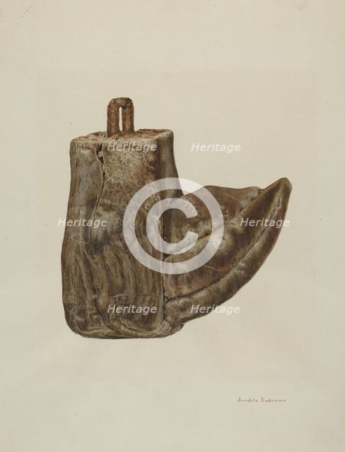Wooden Stirrup, c. 1941. Creator: Juanita Donahoo.