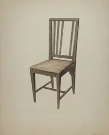 Wooden Straight Chair, c. 1938. Creator: Wilbur M Rice