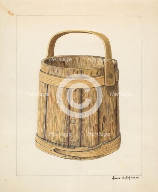 Wooden Sugar Bucket, c. 1938. Creator: Annie B Johnston.
