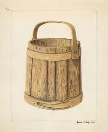 Wooden Sugar Bucket, c. 1938. Creator: Annie B Johnston