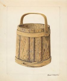 Wooden Sugar Bucket, c. 1938. Creator: Annie B Johnston