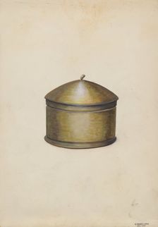 Wooden Sugar Bowl, c. 1936. Creator: Edward L Loper
