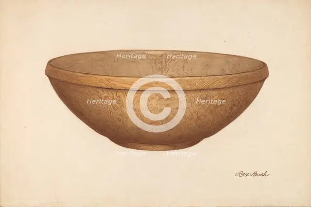 Wooden Salad or Chopping Bowl, c. 1938. Creator: Rex F Bush.