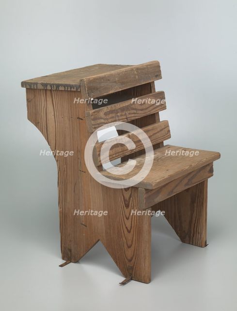 Wooden school desk from Bethel Evangelical Lutheran Church and School, 1925-1963. Creator: Unknown.