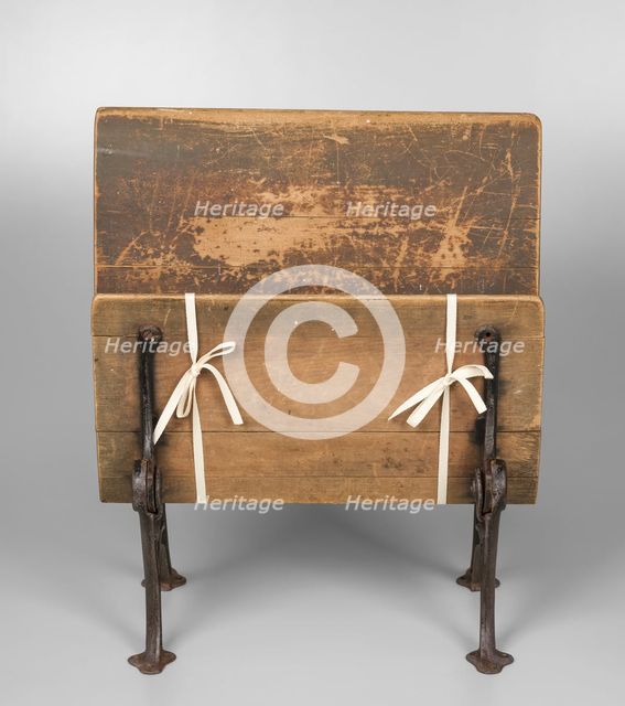 Wooden school desk from Bethel Evangelical Lutheran Church and School, 1925-1963. Creator: Unknown.