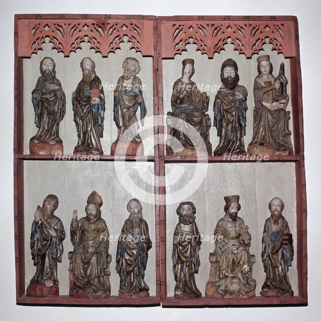 Wooden sculptures above the altar, Misterhult Church, Sweden, late 15th century. Artist: Unknown