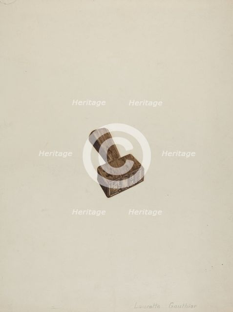 Wooden Seal, c. 1941. Creator: Laurette Gauthier.