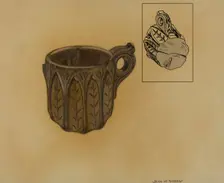 Wooden Shaving Mug, c. 1936. Creator: Jesse W. Skeen