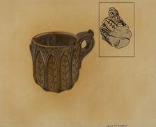Wooden Shaving Mug, c. 1936. Creator: Jesse W. Skeen