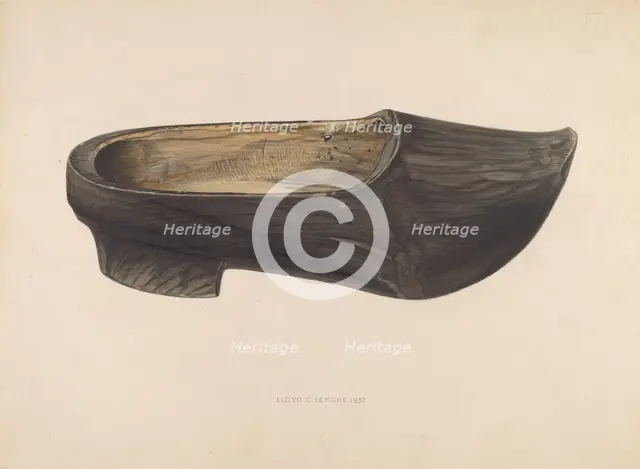 Wooden Shoe, 1937. Creator: Lloyd Charles Lemcke.