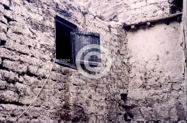 Wooden shutter, Ladakh, India, 1988. Creator: Amanda Waite.