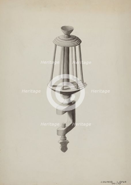 Wooden Silk Winder, c. 1936. Creator: Edward L Loper.