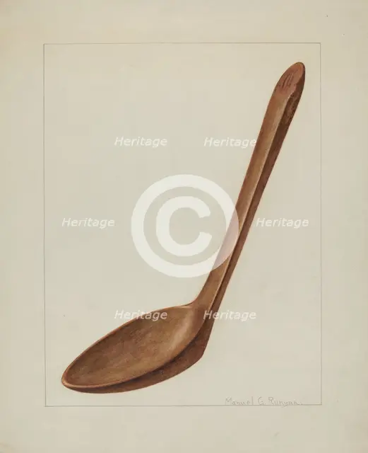 Wooden Spatula, c. 1938. Creator: Manuel G. Runyan.