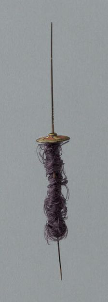 Wooden Spindle with Ceramic Whorls, Peru, 1000/1476. Creator: Unknown