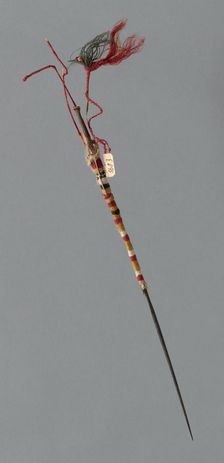 Wooden Spindle with Needlework Decoration, Peru, 1000/1476. Creator: Unknown