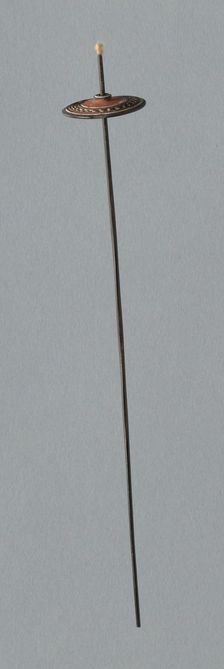 Wooden Spindles with Ceramic Whorls, Peru, 1000/1476. Creator: Unknown