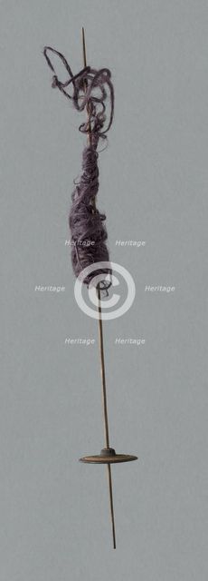 Wooden Spindles with Ceramic Whorls, Peru, 1000/1476. Creator: Unknown.