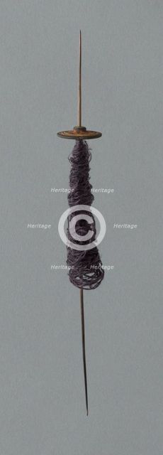 Wooden Spindles with Ceramic Whorls, Peru, 1000/1476. Creator: Unknown.