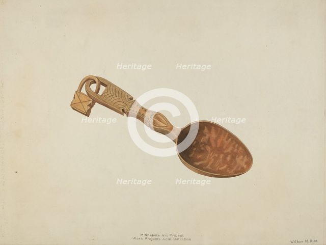 Wooden Spoon, c. 1937. Creator: Wilbur M Rice.