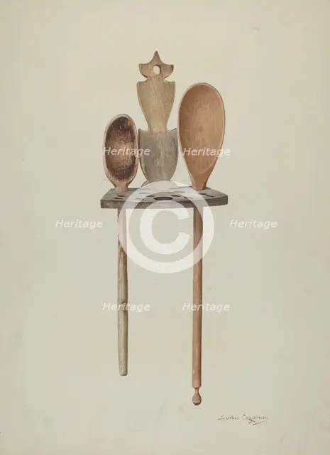 Wooden Spoon Rack, c. 1941. Creator: Sarkis Erganian.