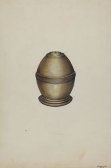 Wooden Thread Holder, c. 1936. Creator: Edward L Loper