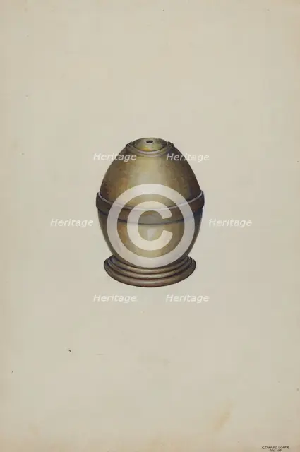 Wooden Thread Holder, c. 1936. Creator: Edward L Loper.