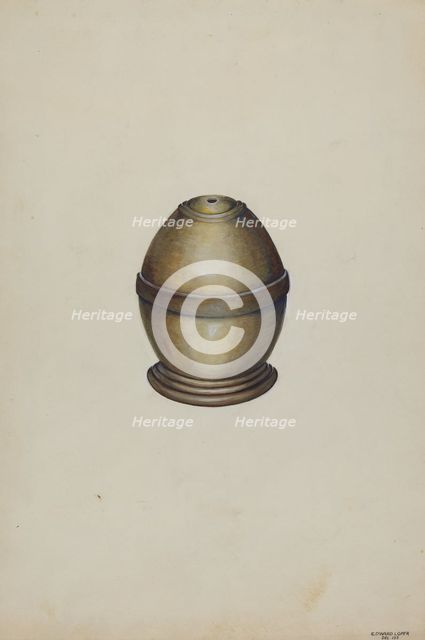 Wooden Thread Holder, c. 1936. Creator: Edward L Loper.