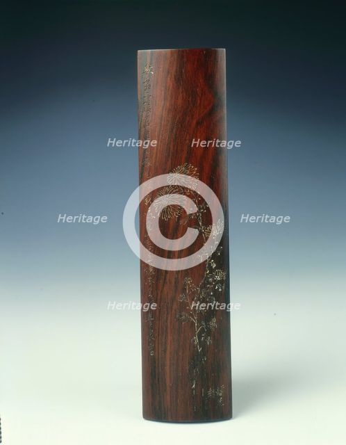Wooden wrist rest, Qing dynasty, China, 18th century. Creator: Unknown.