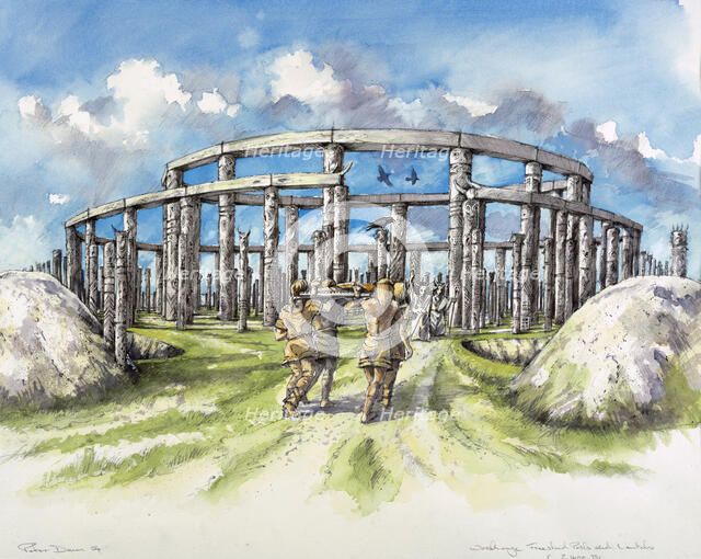 Woodhenge, c25th century BC, (c1990-2010). Artist: Mike Seaforth.