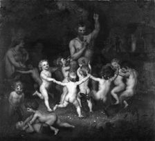Woodland Deities Sourrounded by Dancing Bacchantes and Children Playing, 1848. Creator: Lorenz Frolich