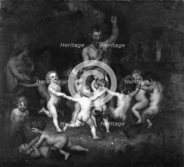 Woodland Deities Sourrounded by Dancing Bacchantes and Children Playing, 1848. Creator: Lorenz Frolich.