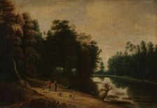 Woodland Scene by a Canal, 17th century. Creator: Lucas van Uden