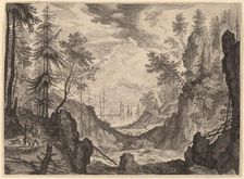 Woodland Scene with a Waterfall, probably c. 1609. Creator: Aegidius Sadeler II