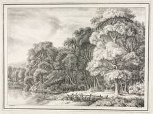Woodland Scenery with Lake, 1811-1816. Creator: Johann Nepomuk Strixner (German, 1782-1855)