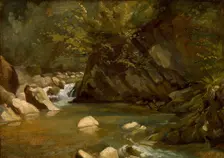 Woodland Stream, c. 1840. Creator: Paul Huet
