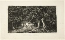 Woodland Path with a Coach, 1857. Creator: Karl Friedrich Schinkel