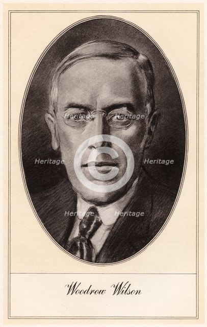 Woodrow Wilson, 28th President of the United States, (early 20th century). Artist: Gordon Ross