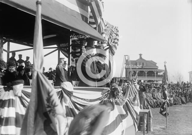 Woodrow Wilson and Newton Diehl Baker, Fort Myer Officers' Training School, 1917.  Creator: Harris & Ewing.