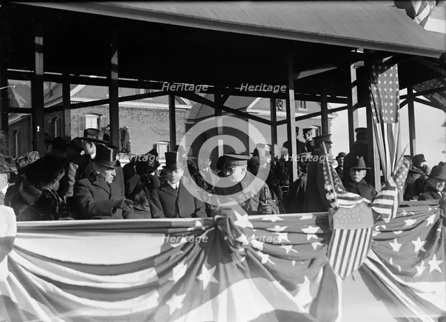Woodrow Wilson and Newton Diehl Baker, Fort Myer Officers' Training School, 1917.  Creator: Harris & Ewing.