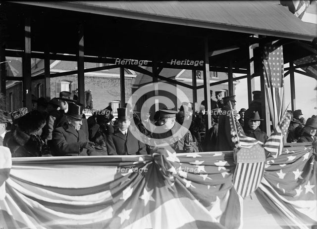 Woodrow Wilson and Newton Diehl Baker, Fort Myer Officers' Training School, 1917.  Creator: Harris & Ewing.