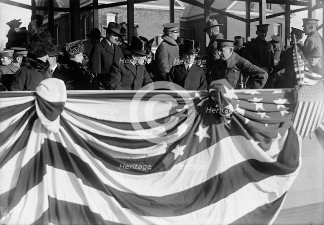 Woodrow Wilson and Newton Diehl Baker, Fort Myer Officers' Training School, 1917.  Creator: Harris & Ewing.
