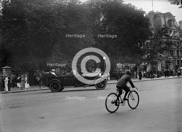 Woodrow Wilson And Wife Leaving The White House, Washington, D.C., 1917 or 1918. Creator: Harris & Ewing.