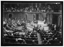 Woodrow Wilson Addressing Congress, between 1910 and 1917. Creator: Harris & Ewing