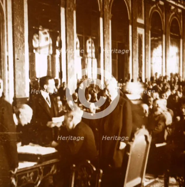 Woodrow Wilson, Treaty of Versailles, France, 1919. Artist: Unknown.