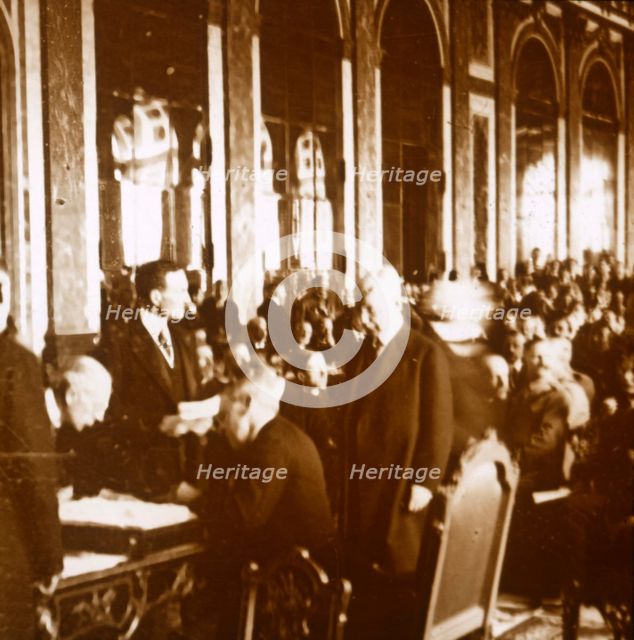 Woodrow Wilson, Treaty of Versailles, France, 1919. Artist: Unknown.