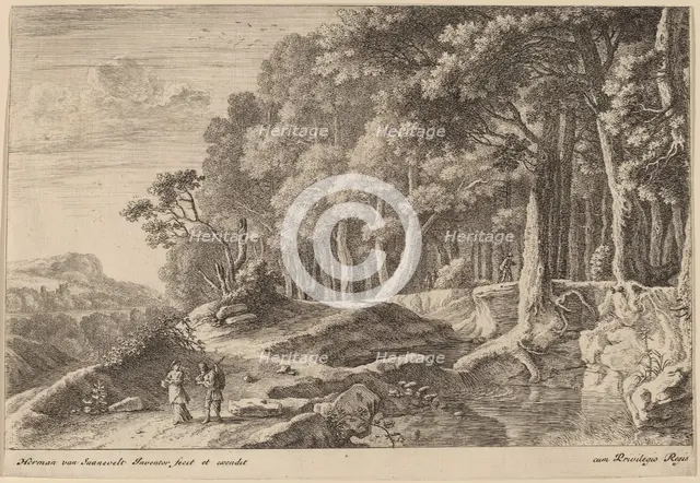 Woods Bordered by a Stream. Creator: Herman van Swanevelt.