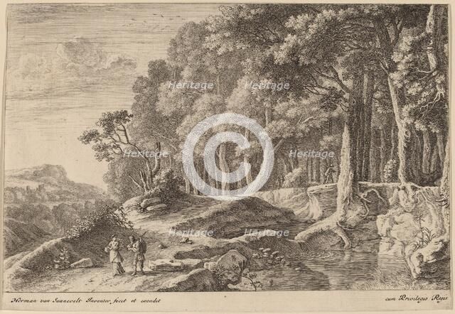 Woods Bordered by a Stream. Creator: Herman van Swanevelt.