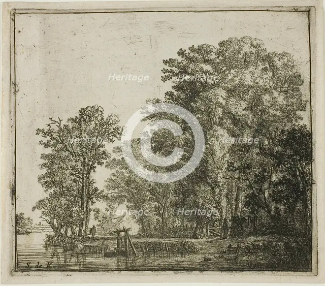 Woods Near a Canal, 1640-50. Creator: Simon de Vlieger.