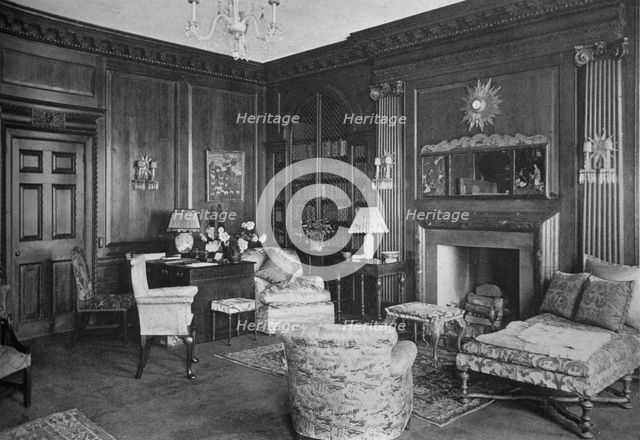 'Woodwork from an old English room in the library, house of Miss Anne Morgan, New York City, 1924.  Artist: Unknown.