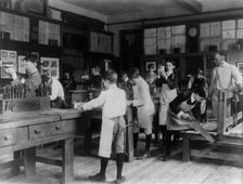 Woodworking class, Washington, D.C., (1899?). Creator: Frances Benjamin Johnston